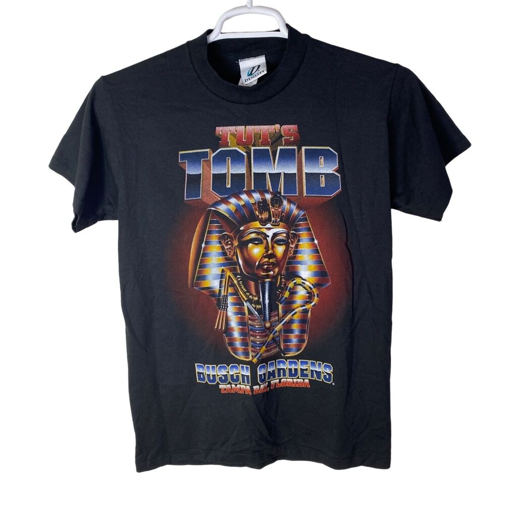 Vintage Busch Gardens Tut's Tomb Tampa Shirt USA‎ Made Black Single Stitch Small